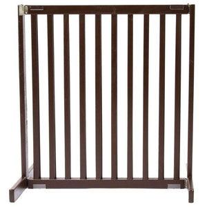Kensington Wood Slide Gates 30" Tall-Barriers-Dynamic Accents-Small-Mahogany-Pet Crates Direct