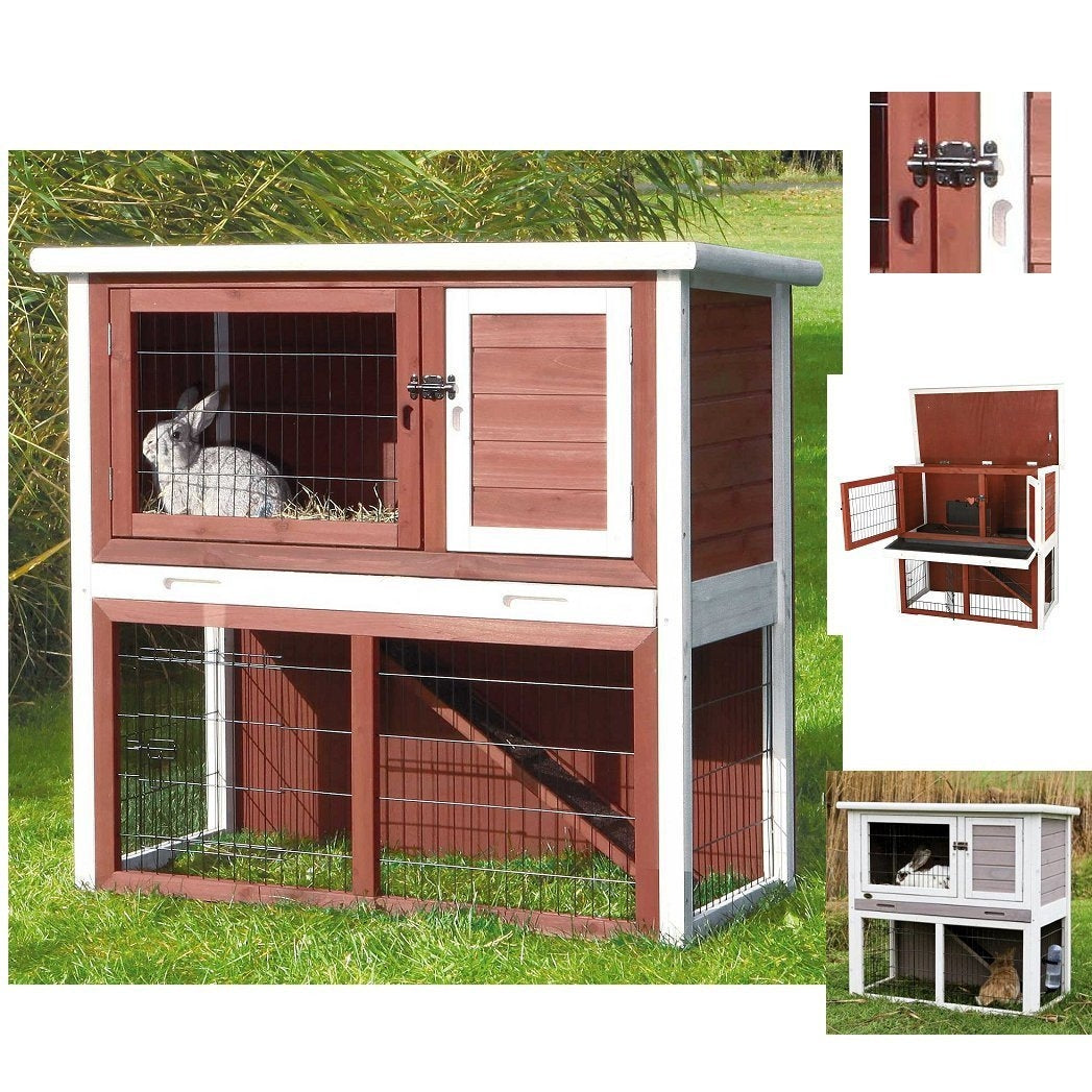 Trixie Natura Rabbit Hutch with Sloped Roof Pet Crates Direct