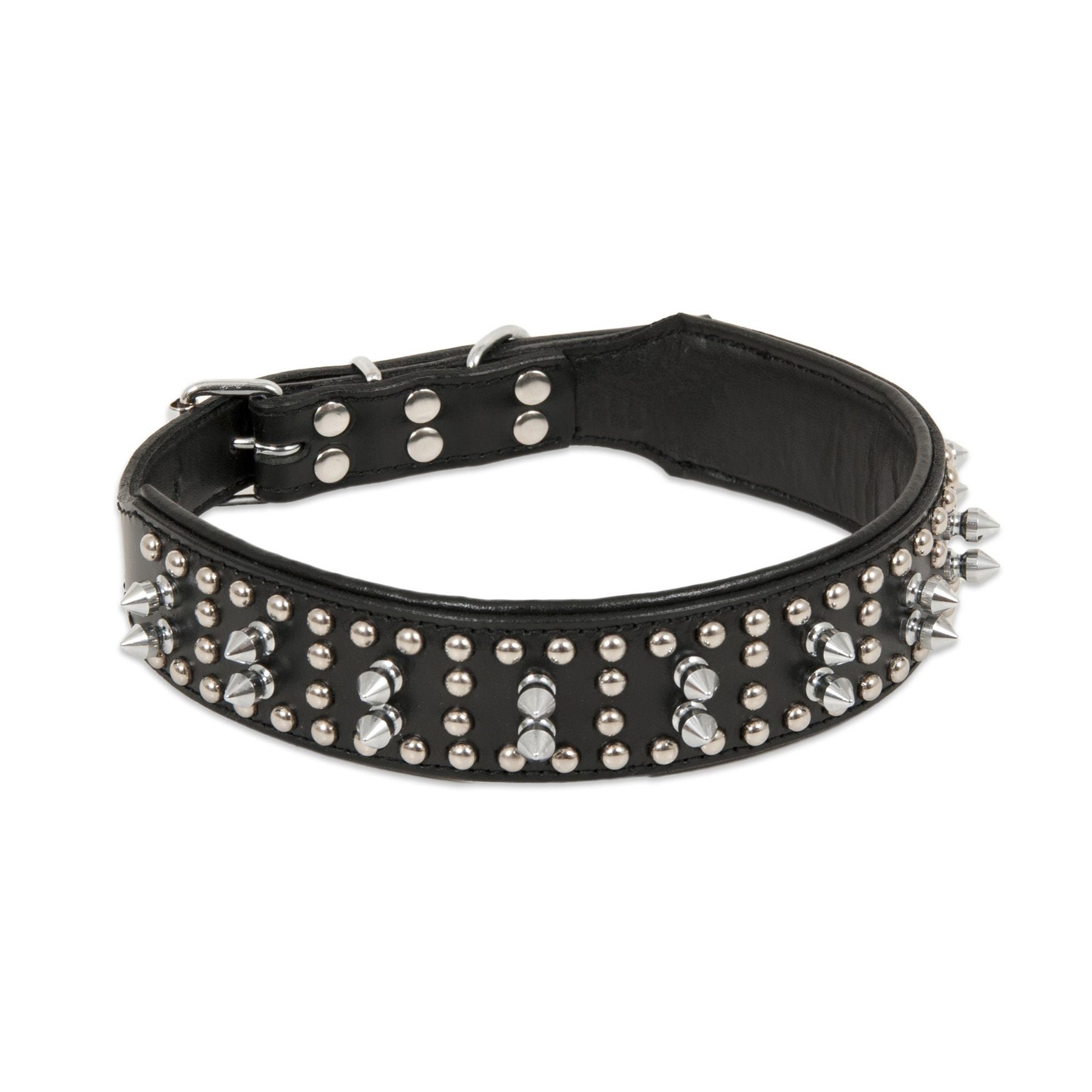 Petmate Nail Head & Spikes Leather Collar
