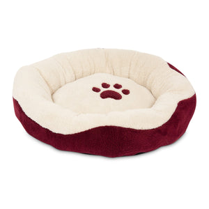 Aspen Pet Round Bed With Paw Applique