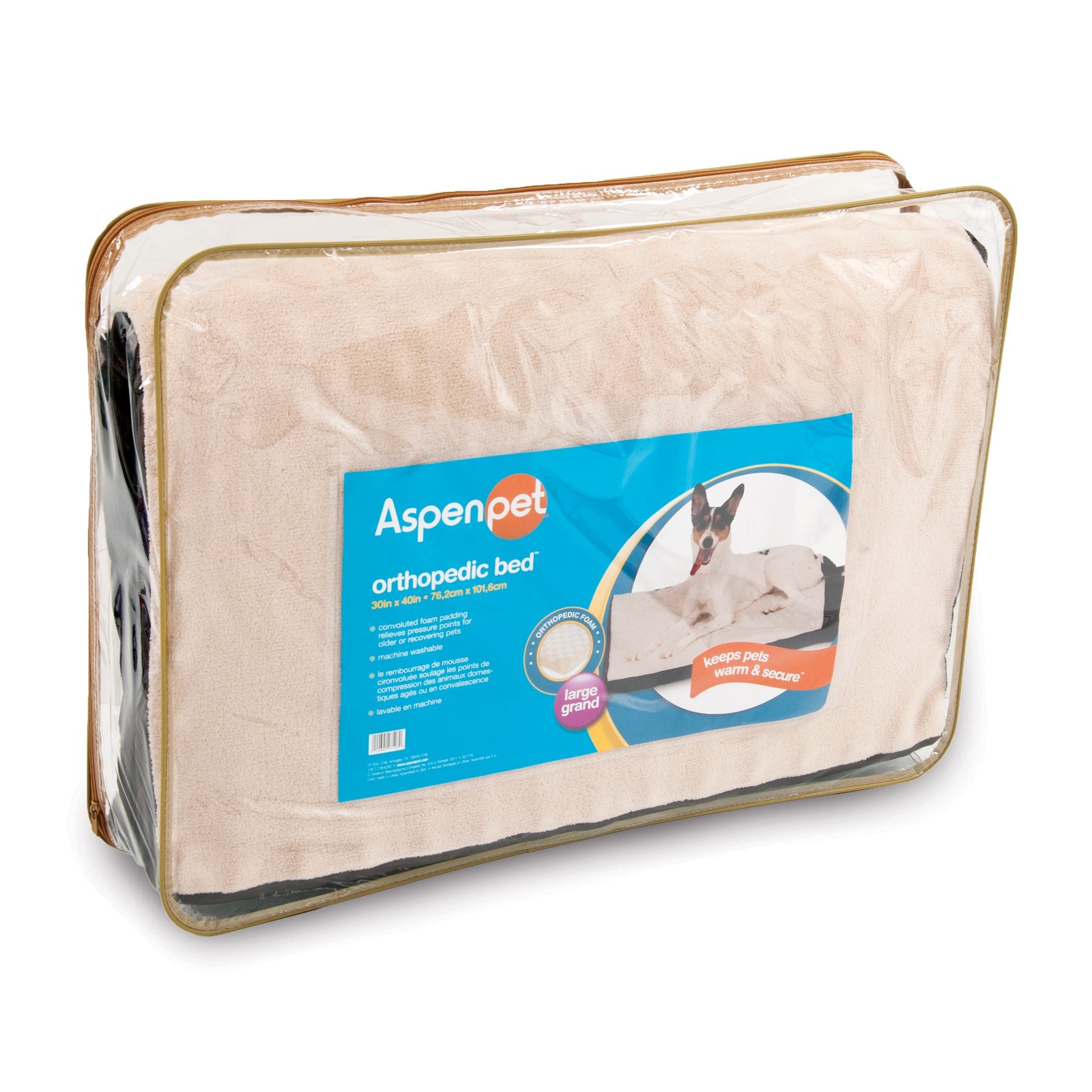Aspen Pet Orthopedic Plush/Suede Bed