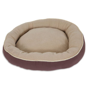 Aspen Pet Round Bed With Bolster & Gold Cord