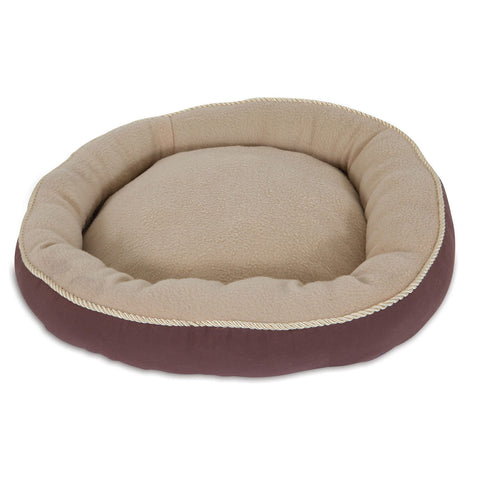 Aspen Pet Round Bed With Bolster & Gold Cord