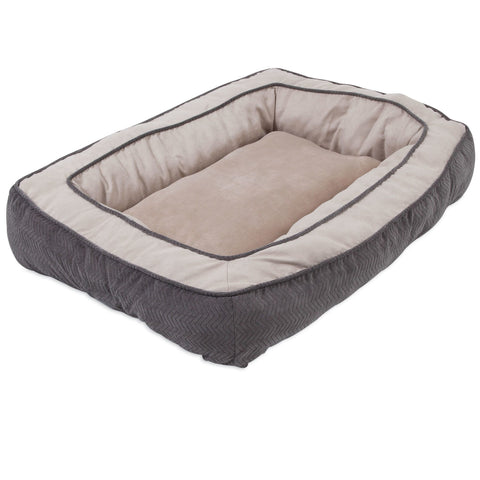 SnooZZy Chevron Cenille Bumper Bed - Gray