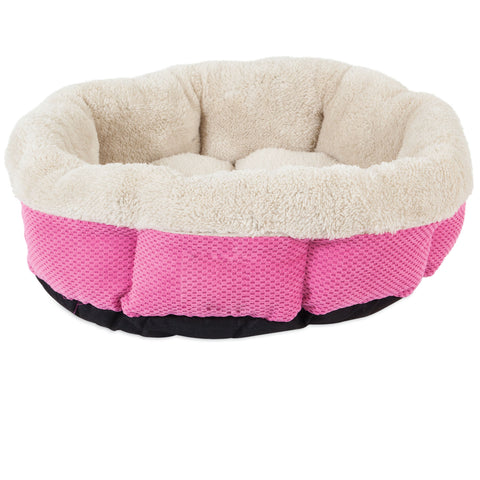 SnooZZy Mod Chic Shearling Round Bed - Pink