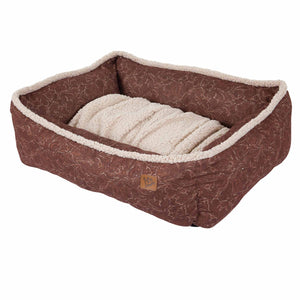 MuttNation Lambswool Tooled Leather Printed Lounger