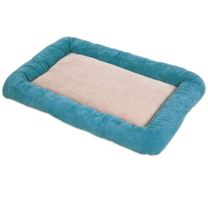 Petmate Chenille Low Bumper Kennel Mat - Teal