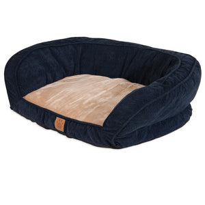 SnooZZy Chevron Couch Dog Bed - Navy