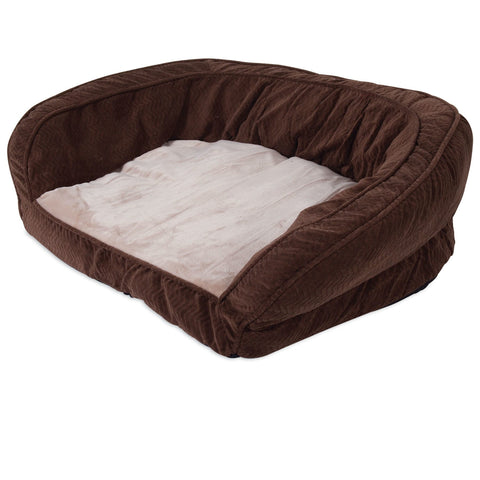 SnooZZy Chevron Couch Dog Bed - Chocolate