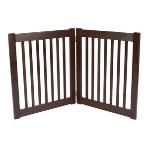 Amish Handcrafted EZ Free Standing Wood Gates-Barriers-Dynamic Accents-27" - 2 Panel-Mahogany-Pet Crates Direct