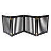 Amish Handcrafted EZ Free Standing Wood Gates-Barriers-Dynamic Accents-27" - 4 Panel-Black-Pet Crates Direct