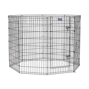 Exercise Pen with Door-Barriers-Midwest-8 panels - each 24 H x 24 W-black-Pet Crates Direct