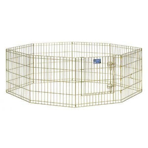 Exercise Pen with Door-Barriers-Midwest-8 panels - each 24 H x 24 W-gold zinc-Pet Crates Direct