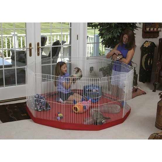 Marshall Ferret Play Pens with Red Mat Cover-Cage-Marshall-Pet Crates Direct
