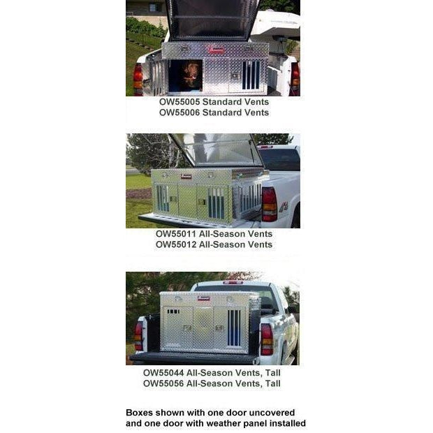 Owens Aluminum Dog Boxes for Trucks Hunter Series with Top Storage-Crate-Owens-Compact-Standard Vents-Pet Crates Direct