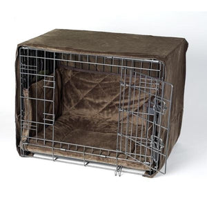 Plush Cratewear Dog Crate Cover-Accessories-Pet Dreams-fits 19" long crate-coco brown-Pet Crates Direct