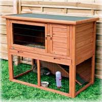 Trixie Natura Rabbit Hutch with Sloped Roof-Cage-Trixie-Medium-Natural-Pet Crates Direct