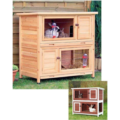 Trixie Two Story Rabbit Hutch-Cage-Trixie-Natural-Pet Crates Direct